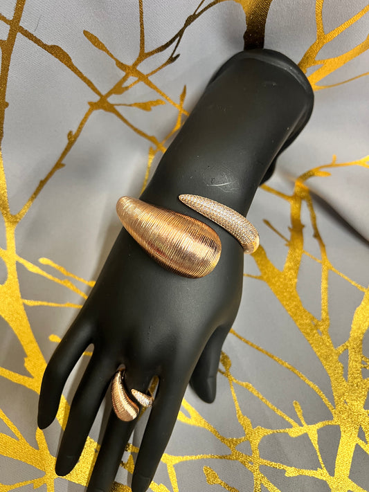 Rose Gold Hand bracelet and Ring