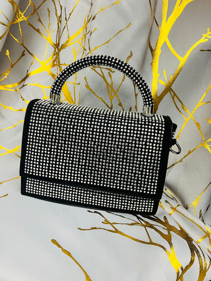 Black Silver Rhinestones bag
