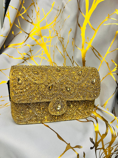 Mini gold handbag