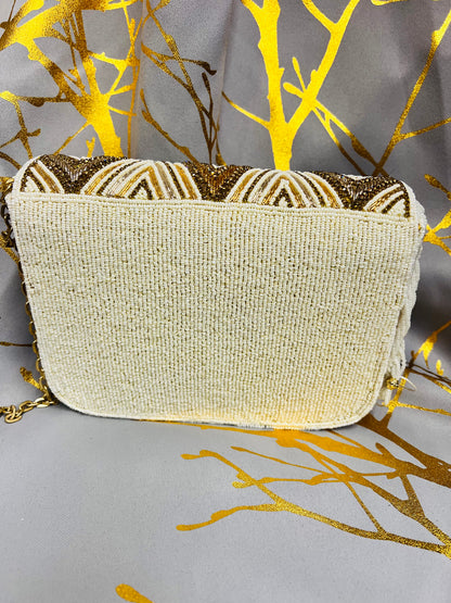 Good and white Beaded Bag