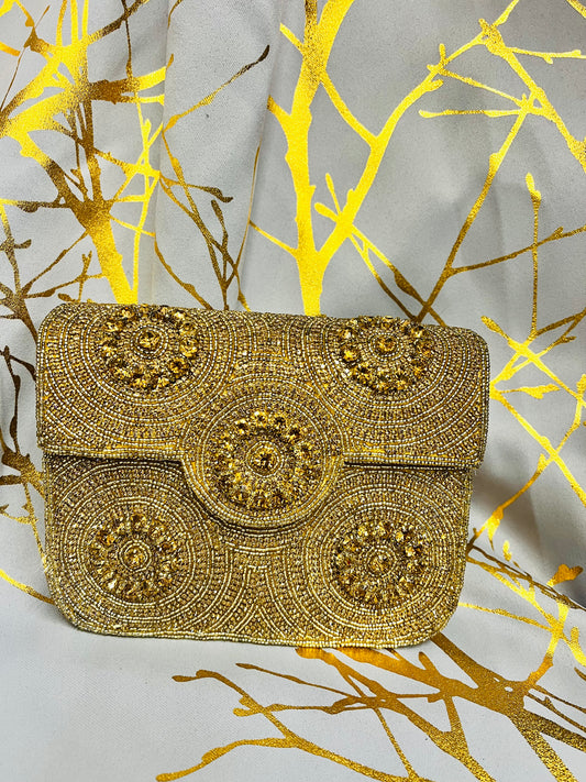 Gold Beaded Bag
