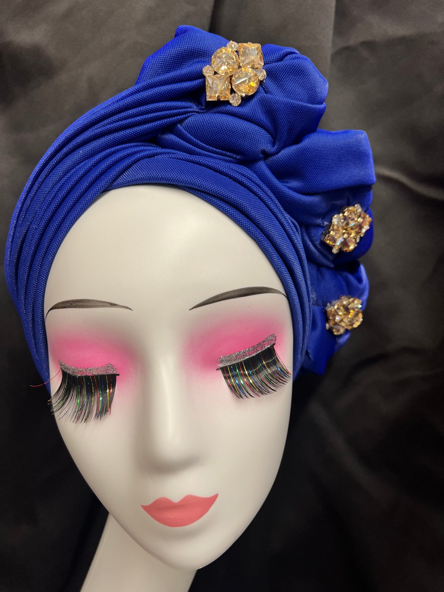 Blue with clear crystal