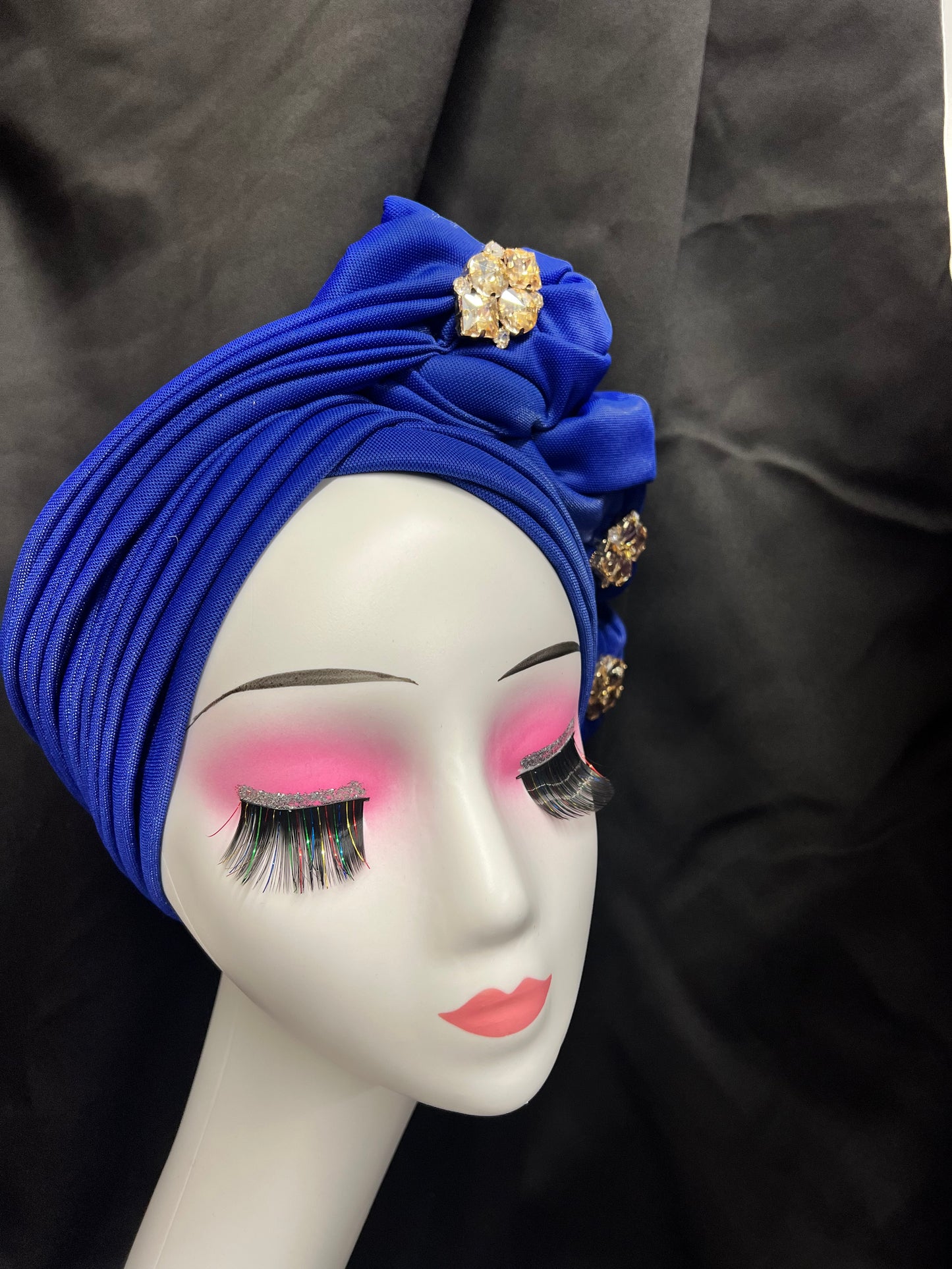 Blue with clear crystal