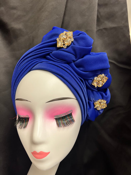 Blue with clear crystal