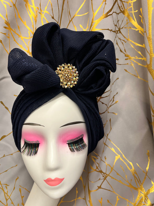 Navy blue turban
