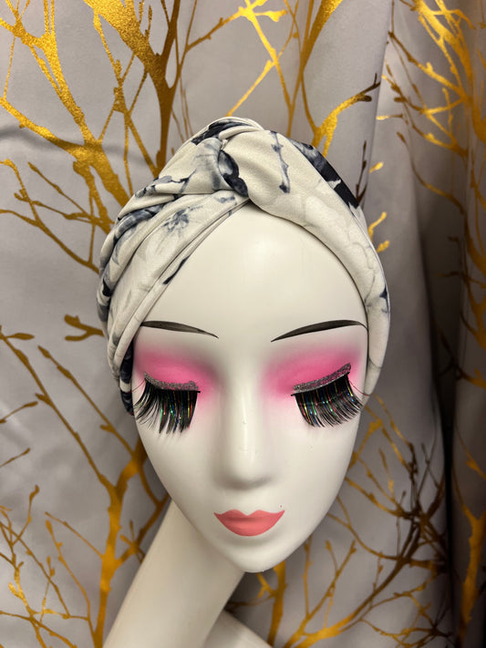 Cream and black Turban