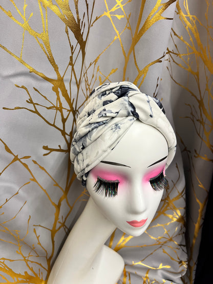 Cream and black Turban