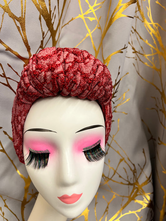 Red Stretchy turban