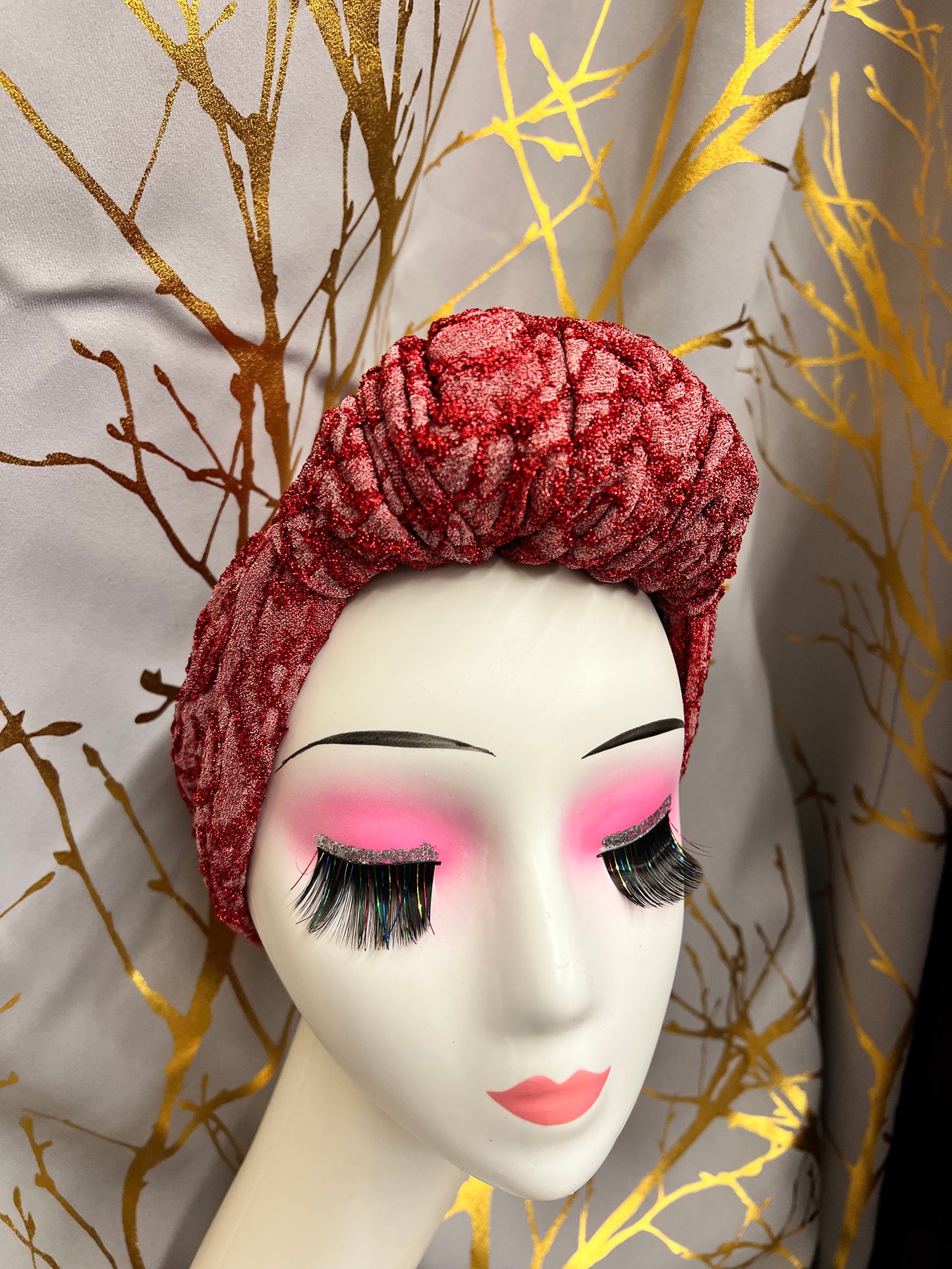 Red Stretchy turban