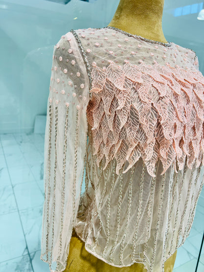 Front Ruffle Rhinestones Top