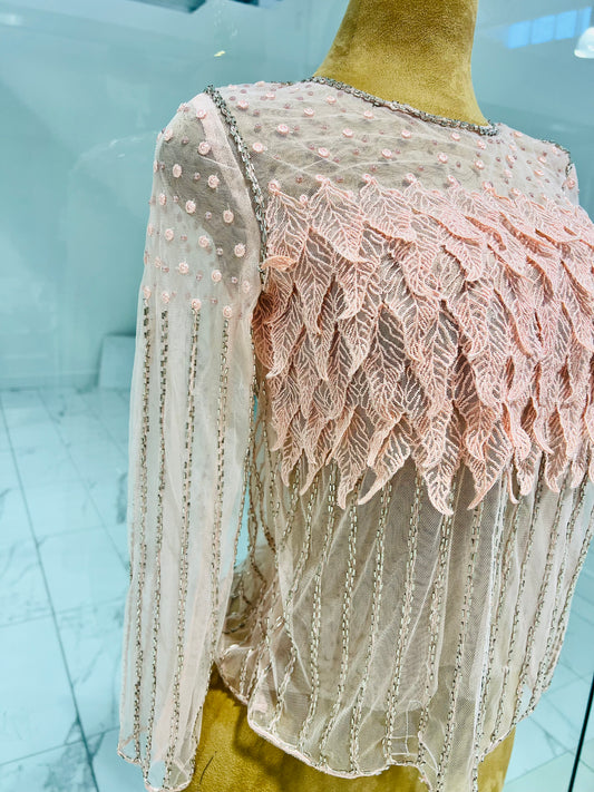 Front Ruffle Rhinestones Top