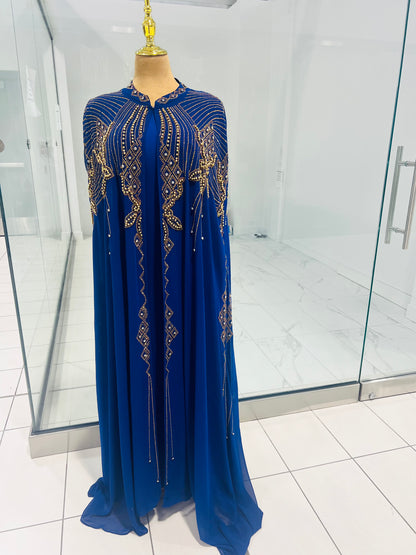 Blue Rhinestone Abaya