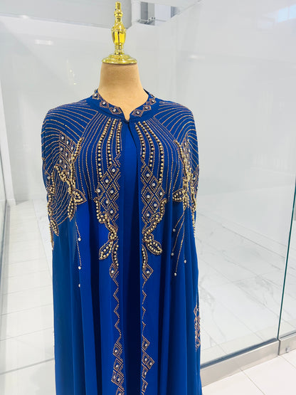Blue Rhinestone Abaya