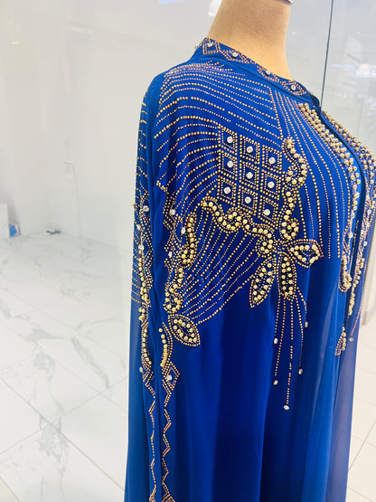 Blue Rhinestone Abaya