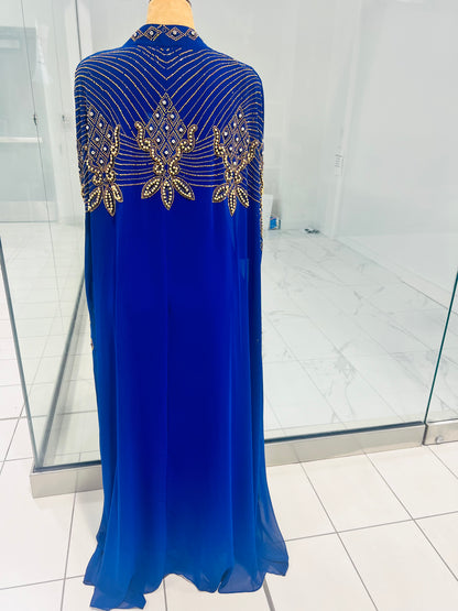 Blue Rhinestone Abaya