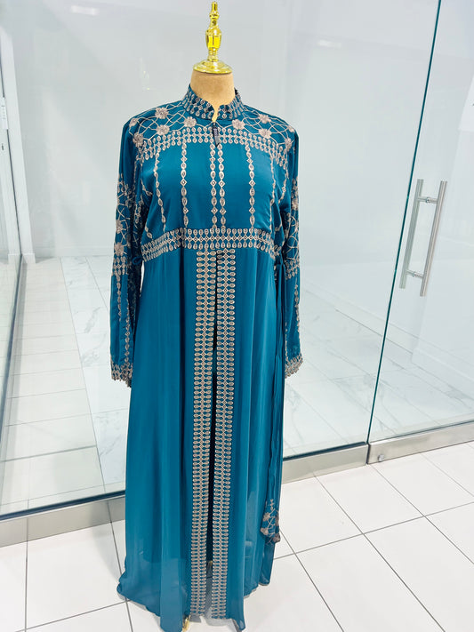 Green Embroidered Abaya