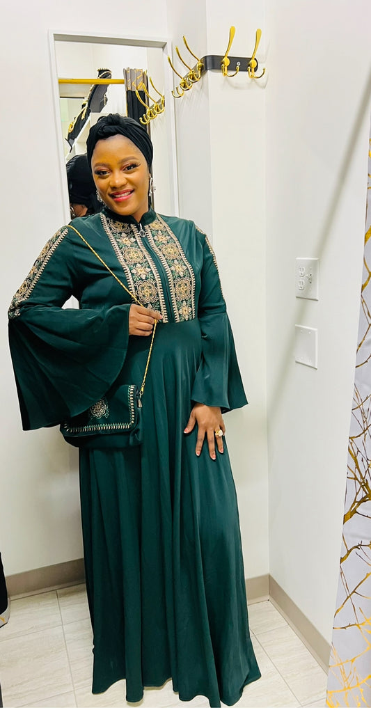 Green Embroidery Dress