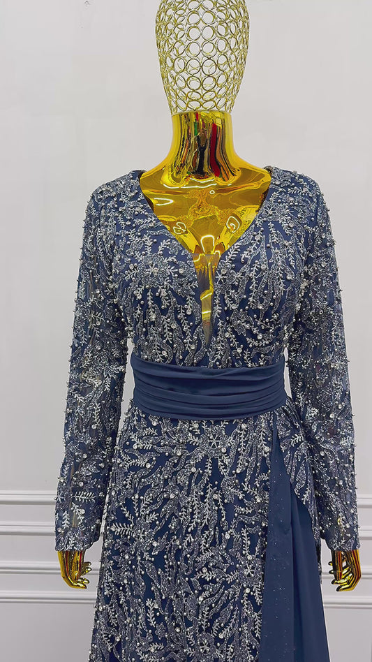 Navy Blue Evening Dress