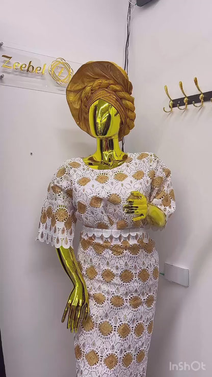 White and gold Ready to wear African attire