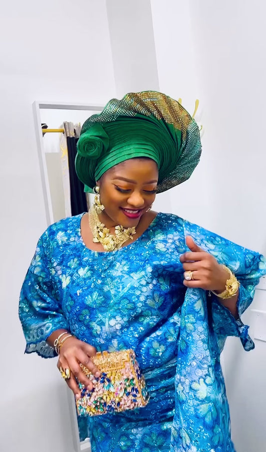 Blue Lace Iro & Buba Attire