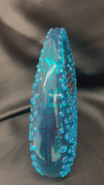 Clear blue crystal stone bag