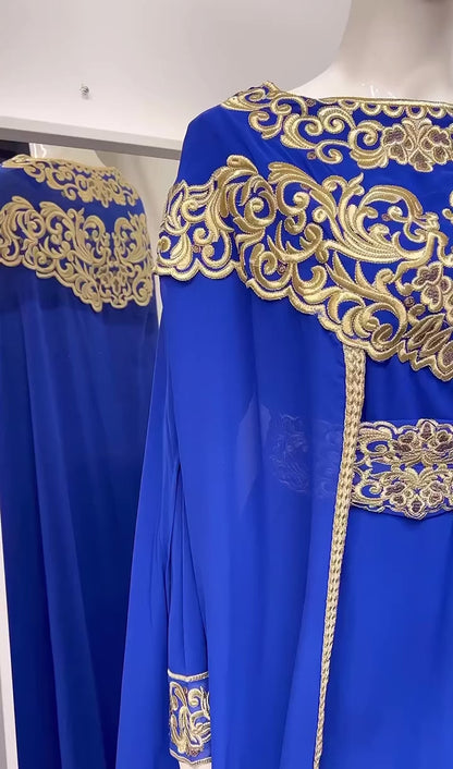Blue Egyptian Embellished Abaya