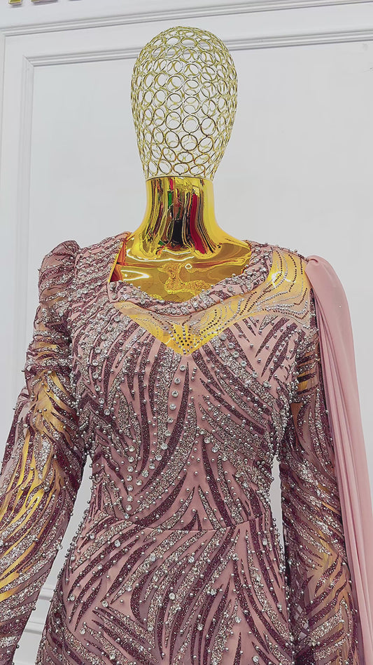 Embellished Chiffon Evening Gown